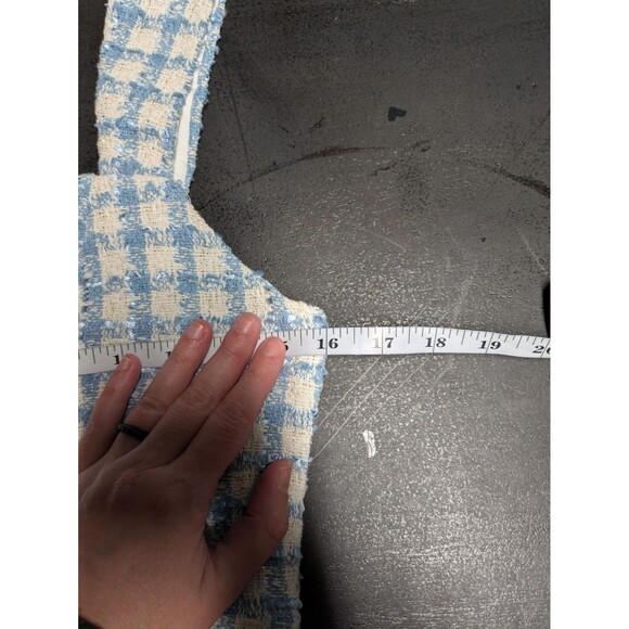 Shein Crop Tops M Women's Blue Black Tweed Button Down Vests Lot of 3 Designer - Picture 14 of 16